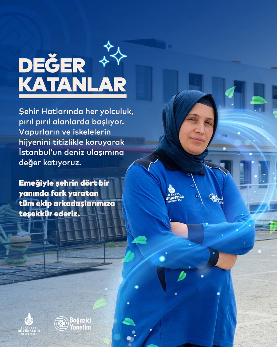 Şehir Hatlarında her yolculuk tertemiz başlıyorsa, bunda emeğiyle fark yaratan ekip arkadaşlarımızın payı büyük. 👏

İstanbul’un deniz ulaşımına değer katan tüm çalışma arkadaşlarımıza teşekkür ederiz. 💙⚓️

#BoğaziçiYönetim #ŞehreDeğerKatar #ŞehirHatları