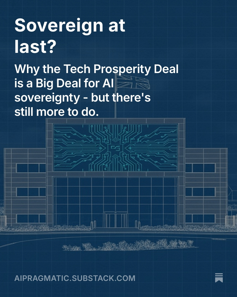SamEPRobinson's tweet photo. 🖊️New post out on Substack! Last week brought a huge announcement of US investment into UK #AI, data centres, supercomputers, energy and more. Will this turn UK into a vassal state, as @nickclegg warns? I think that's overly pessimistic, but only if we don't get complacent. https://t.co/GdHo3FP00c
