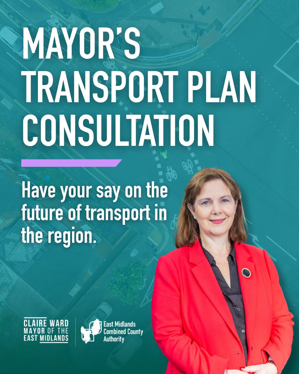 The Mayor of the East Midlands, Claire Ward, is set to launch a landmark transport plan to transform the region’s future. 🛣️

A public consultation opens soon allowing communities and businesses to have their say. 

Stay tuned for details and get ready to have your say. 🗣️