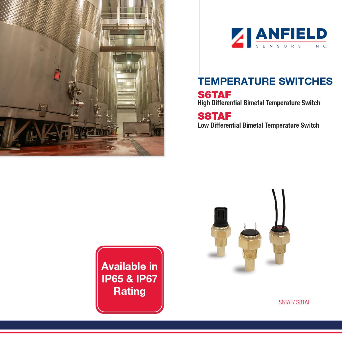 IncAnfield's tweet image. Hot? Cold? Somewhere in-between?
The S6TAF & S8TAF temperature switches have you covered.
🔥 S6TAF = big swings
🎯 S8TAF = fine precision
⚡ Both react fast to keep your system cool under pressure.
#TemperatureControl #SwitchToReliability #IP65 #IP67 #Anfield