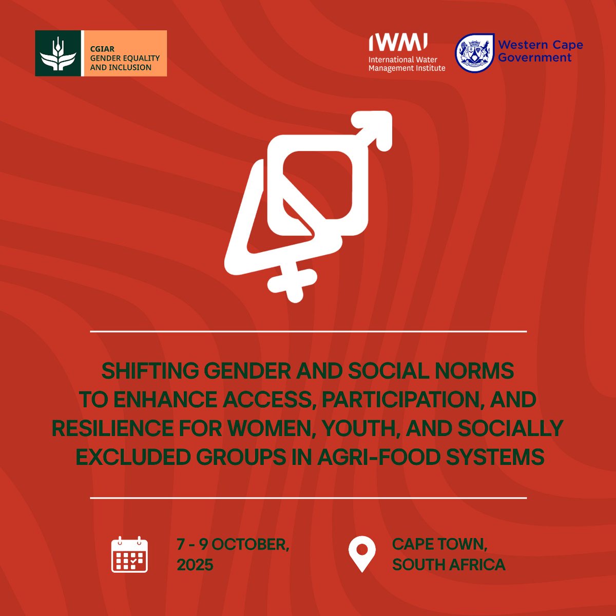 The #AcceleratingEqualityinAg conference will raise awareness and direct policy attention to the barriers and challenges that women and youth farmers face across #foodsystems

Learn more on the 5 key themes we will be exploring: genderinag2025.com 

<a href="/CGIAR/">CGIAR</a> <a href="/IWMI_/">IWMI</a>