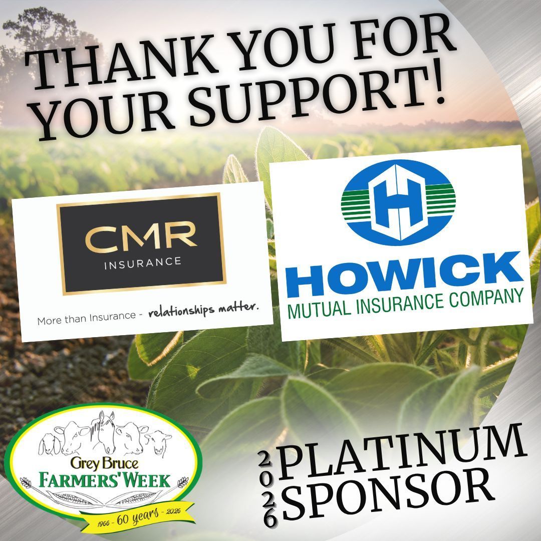 CMR and Howick Mutual Insurance are back with us for #GBFW26 as Platinum Media Sponsors! Yeehaw!! 😁 👏 
Their sponsorship helps us reach you with information about the great program we've put together. We're sure glad to have them!
#FarmON #CanadianAg #Farm365