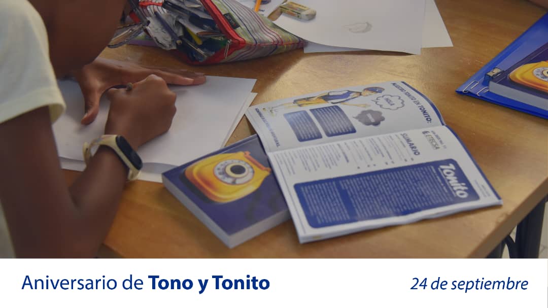 🥳 Hoy estamos celebrando dos valiosas publicaciones de nuestra empresa 🎉. 
📌 Aniversario 21 de la revista Científico-Técnica Tono 📙.
📌 Aniversario 11 del suplemento técnico-infantil Tonito📘.
🤩 Felicitaciones para su colectivo y equipo de colaboradores 👏.
#EtecsaConCuba 🇨🇺