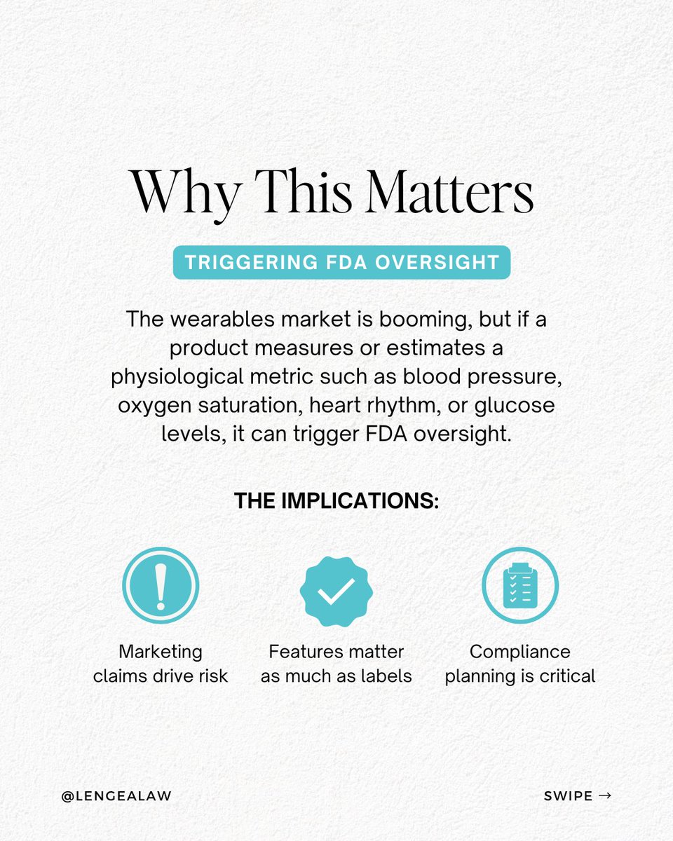 LengeaLaw's tweet image. FDA warns Whoop over its blood pressure feature — a reminder for med spas + wellness businesses: claims matter, and compliance is critical.

Read the breakdown: lengealaw.com/fda-issues-war…

#MedSpaLaw #FDAGuidance #WearableTech