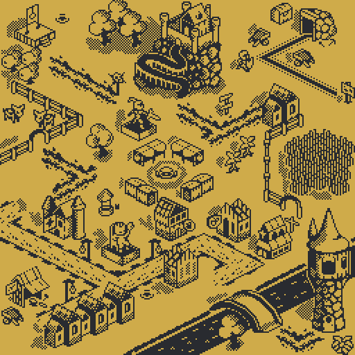 MaRPy_GDP's tweet photo. My entry for @Saultoons challenge - 2025 @septembit.
I changed some things on the final map.

For my medieval theme i prefer using the Bitbee Palette.

#pixelart #aseprite #septembit2025 #1bit https://t.co/IakN3BCjAz