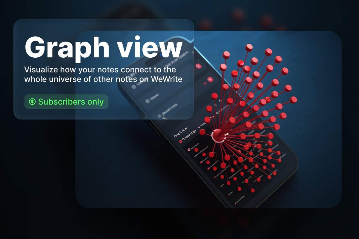 WeWriteApp's tweet image. Visualize how your notes connect to other people's notes using WeWrite's graph view! Connect all the dots!   

Sign up to start writing today! Book lists, recipes, travel blogs, conspiracy theories, news and analysis, study guides, whatever you want to write about!