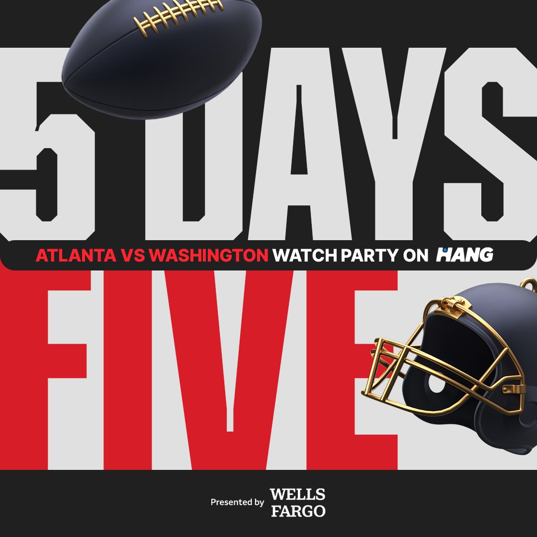 LetsHangLive's tweet photo. 💥5 days away! This isn’t just another football game or watch party, it’s YOUR chance to talk to the stars.

Vernon Davis, Mohamed Sanu are joining our Atlanta vs. Washington virtual watch party presented by Wells Fargo!
Sept 28 | 🕐 1PM ET

Sign up free & add it to your watchlist today!
https://t.co/hhLd089XyM