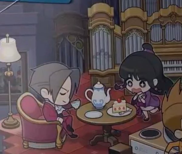 _Alex2O_'s tweet image. MAYA AND EDGEWORTH FRIENDSHIP IS REAL!!! they r going to have tea and cake and talk about steel samurai