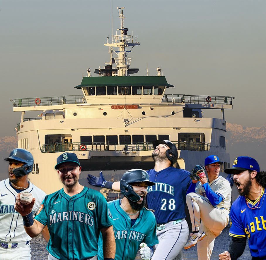 wsferries's tweet photo. From mariners to @mariners, congratulations! We’re excited to sail into the postSEAson with you! #SeizeTheMoment https://t.co/ZyXr0BovQm