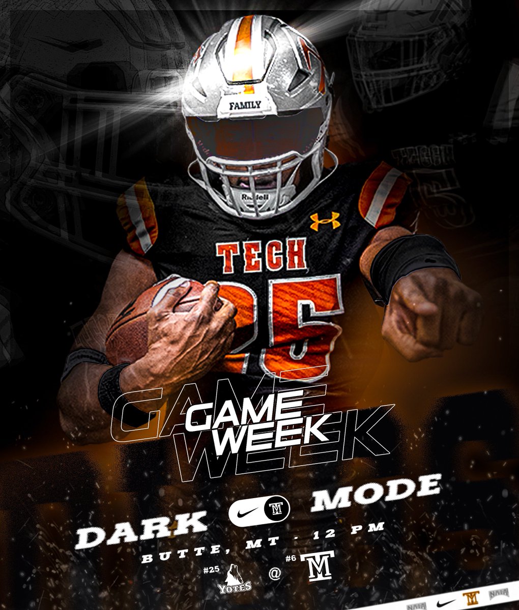 ⚒NOON KICKOFF ON SATURDAY⚒
⚫️⚒BLACKOUT!!⚒⚫️
Excited to be back in front of the best fans in the NAIA!! 
#Family