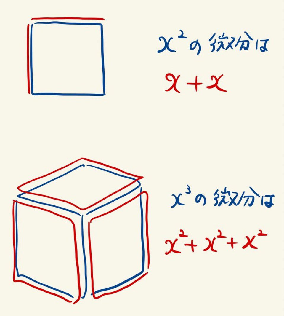 tooooottttteeee's tweet image. なんとなく微分って皮っていうイメージ