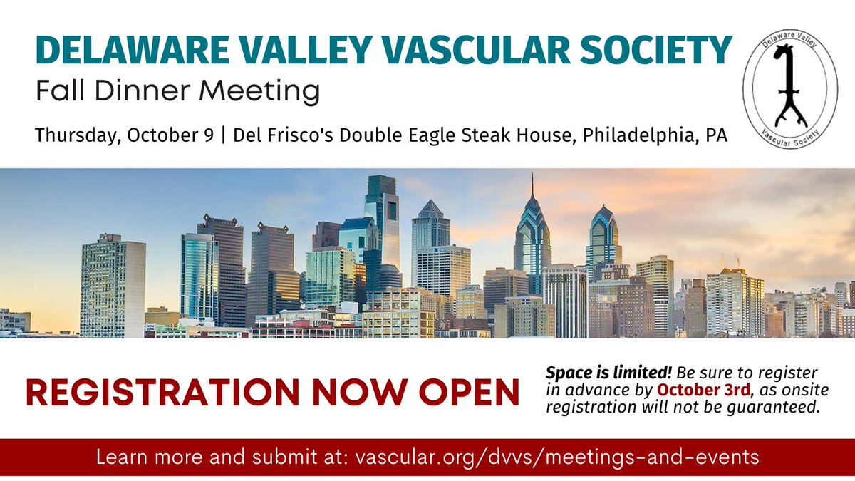 Space is limited for the Fall Dinner! Members are encouraged to save your spot and register now:
vascular.org/dvvs/meetings-…