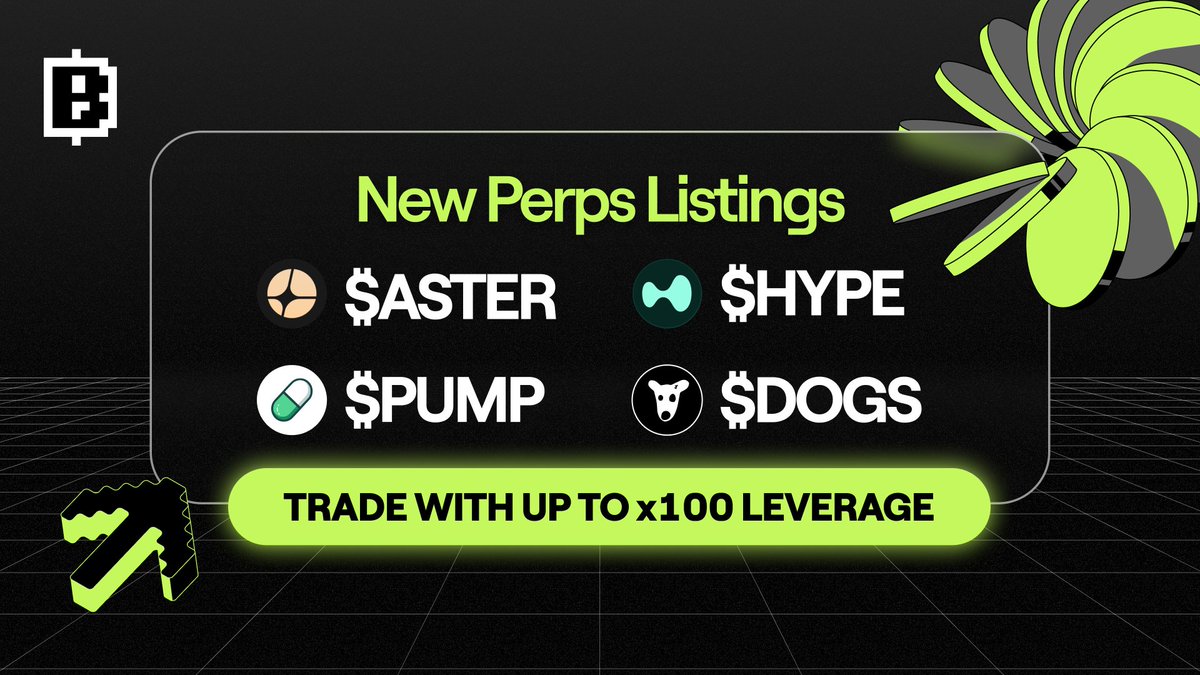 blumcrypto's tweet image. 📢 New listings on Blum Perps: $ASTER, $HYPE, $PUMP, $DOGS

Trade these trending tokens as perpetual futures with up to 100x leverage – right inside Telegram.

Your first Perps trade awaits 👉 t.me/blum/app?start…