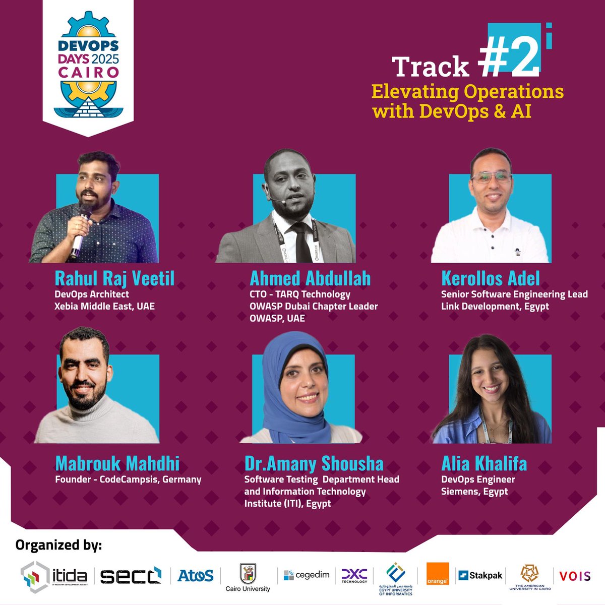 SECC_EG's tweet image. 🔹 Meet the experts at DevOpsDays Cairo 2025
🔗 Register now for your FREE seat: devopsdays.org.eg
📍 Creativa Innovation Hub – Giza
📅 27 September 2025
#DevOpsDays #DevOpsDaysCairo #ITIDA #SECC #Egypt #DigitalEgypt #TechConference