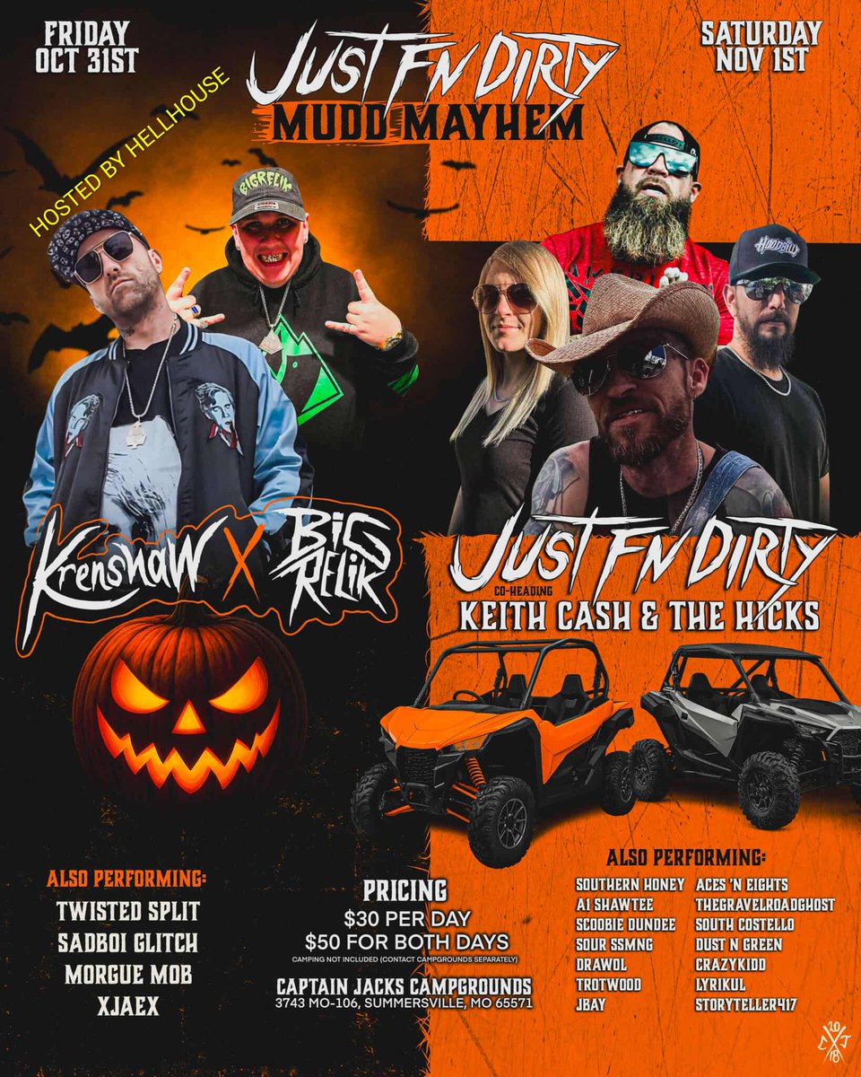 🎃 Shows coming up in October!!!

🦇 Friday October 17th 
Downtown Pub in Granite City 
Midwest Pimpen Presents: 
Dark Night
Door Admission

🧟‍♂️ Sunday October 26th 
Pop's Nightclub and Concert Venue
A DeaSide Halloween 2
ticketweb.com/event/a-deadsi…

👻 Friday October 31st Halloween