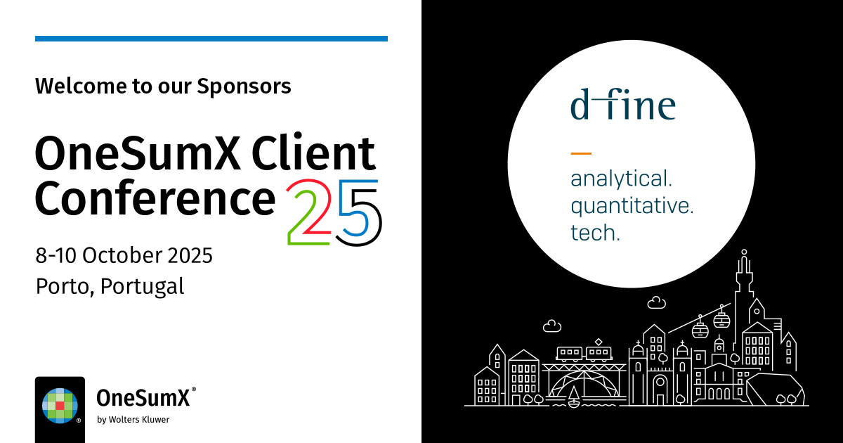 OneSumX_FRR's tweet image. A warm welcome to d-fine, at the #OneSumXClientConference2025!

d-fine joins the panel “Dynamic Risk Management - Extending the Power of Hedge Accounting”, where we’ll dive into how DRM is evolving risk management into a smarter, more agile strategy.

We’re proud to have you with…