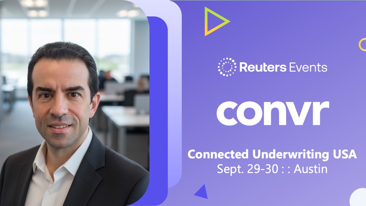 It's time for <a href="/Reuters/">Reuters</a> Connected Underwriting USA. Convr will be in the Lonestar State next week. Join us in Austin to talk all things commercial insurance underwriting, AI and innovation! Set up time now to meet with our COO, Mauricio Vaglieri who will be there. #ai #ml #data