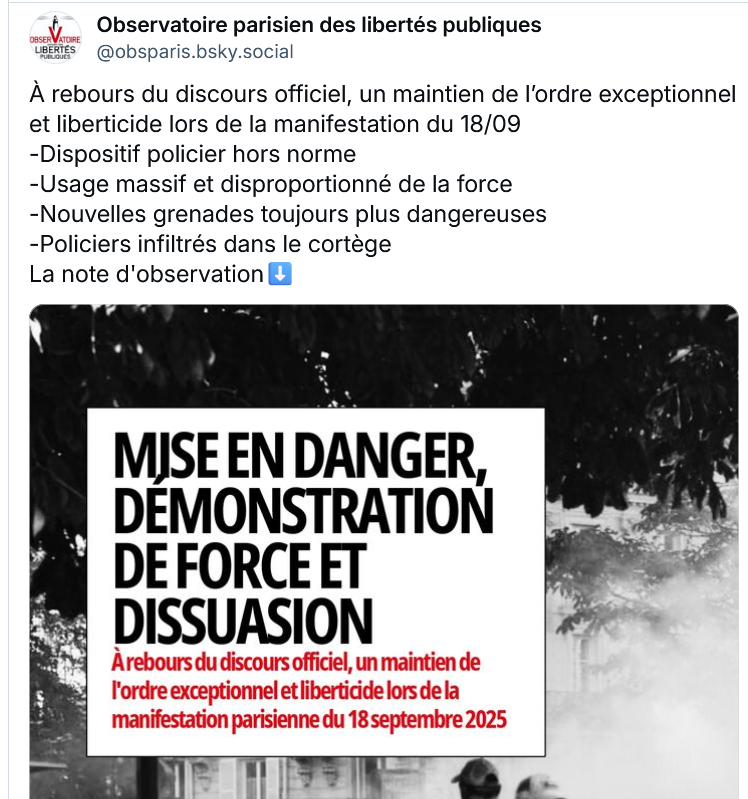 Observatoire parisien des libertés publiques tweet media