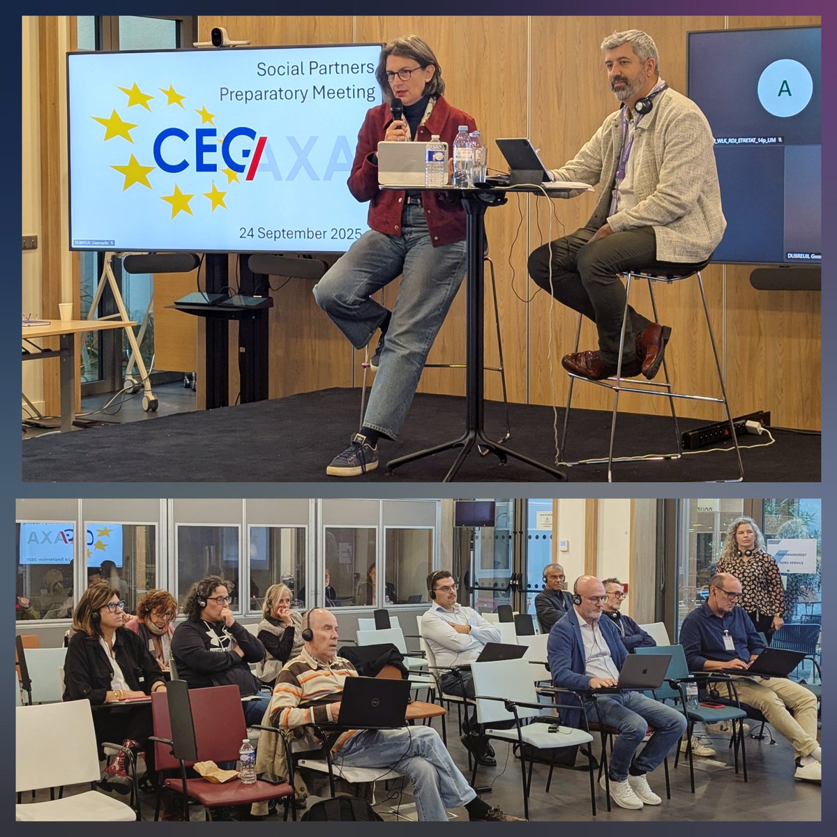 axa_ewc's tweet photo. The Secretary of the #AXAEWC, Pascale Rauline, is pleased to welcome employee representatives of AXA Partners,  for this preparatory meeting related to the exchange planned tomorrow with the management. https://t.co/fsKzKIJ3IF