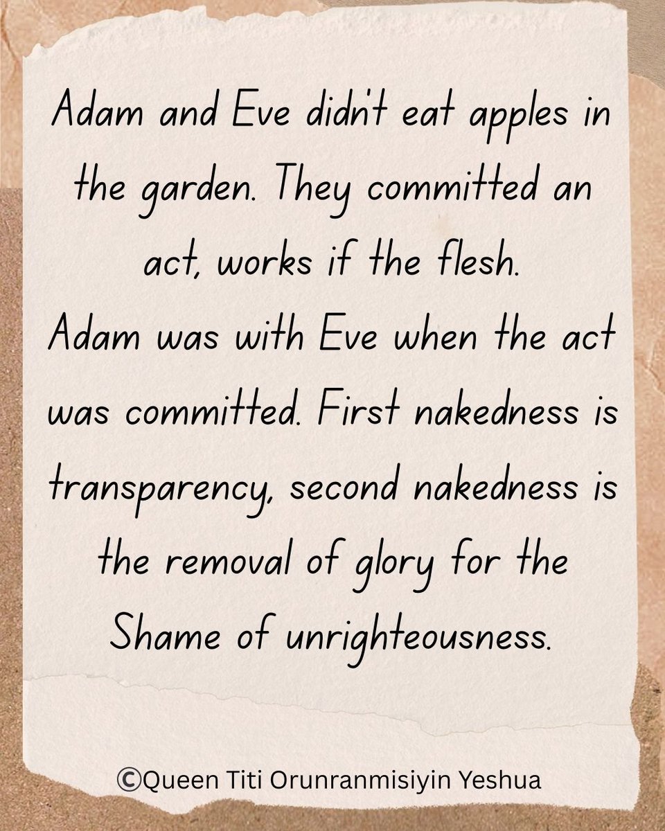 Apostle_Network's tweet photo. What happened in the garden was an act. It's a fleshly activity. 

#johnnetwork #apostlenetwork
#apostleJohn https://t.co/ZGHKXsQnx3