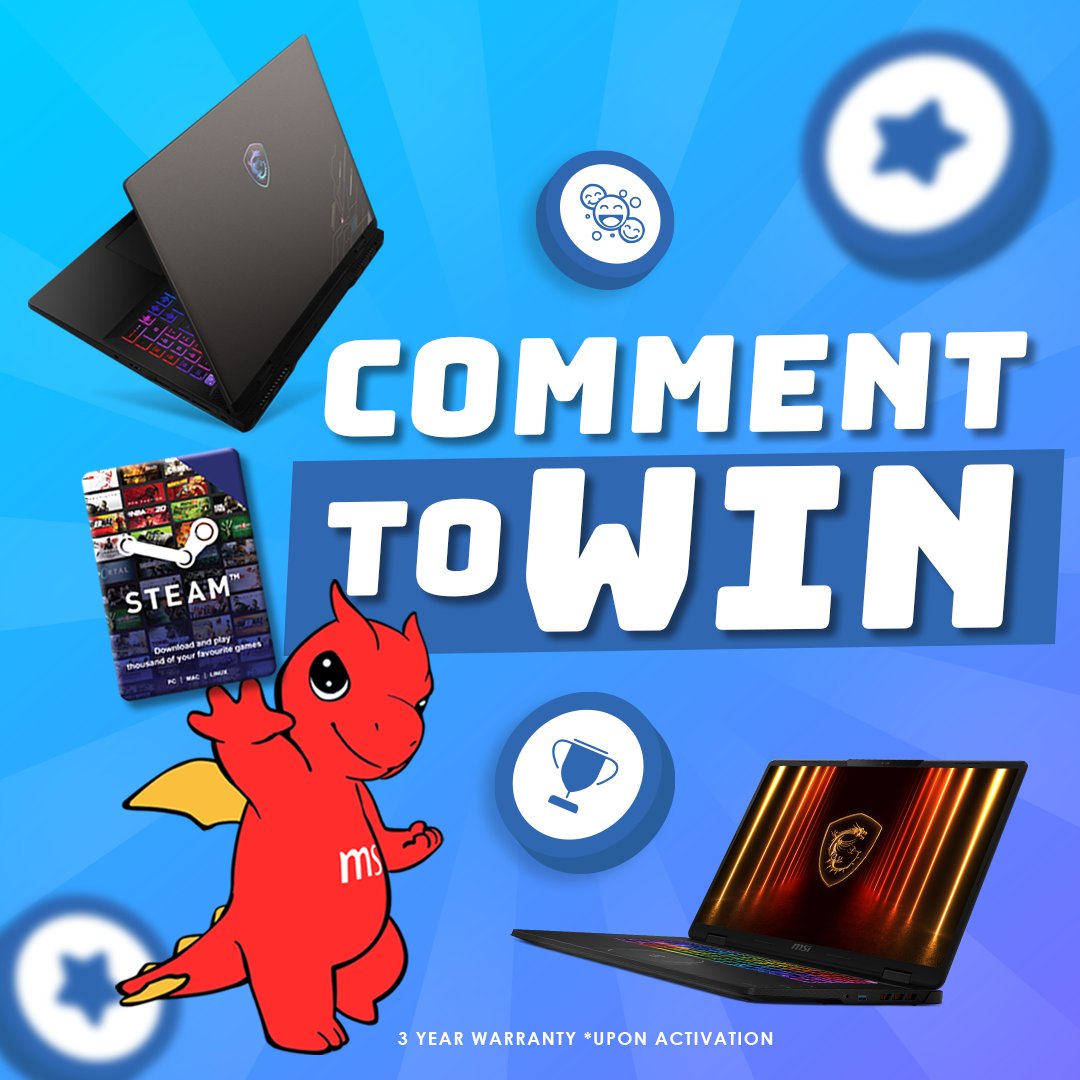 MSITweetsZA's tweet image. 🔥 Win a Steam code!

Comment your fave thing about the MSI Crosshair 16 &amp;amp; 18 HX – or the game you’ve loved most if you own one 🎮

🎁 Winners selected weekly, while stocks last. Sent via DM.

🎮 Ready to level up with your own gaming beast?
Grab the MSI Crosshair 16 or 18 HX…