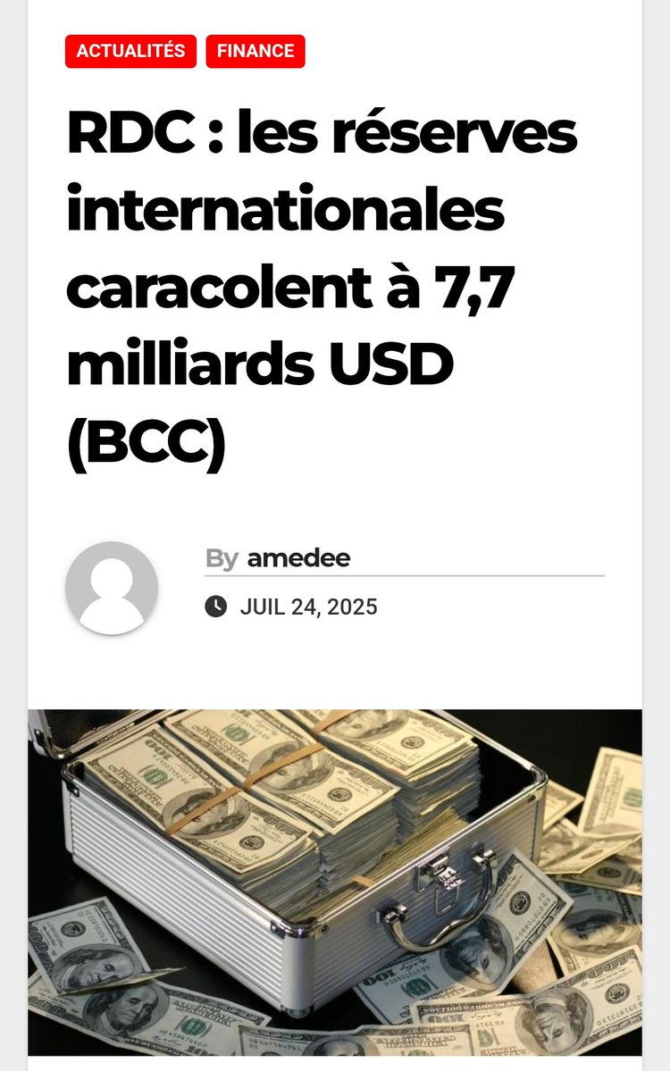 BenitaNtumba's tweet image. ⏺R✴️D✴️C✴️
📶Mention spéciale à @LikundeR
⏩Budget: 20 milliard$
⏩Réserve de change: 7 milliard$
⏩Taux en baisse de 2900 à 2650
⏩Taux d&apos;inflation de 12 à 7,8%.
✴️Gratitude au Chef de l&apos;État @fatshi13 pour la vision.