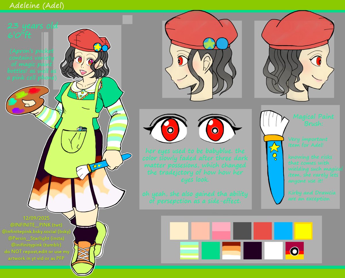 INFINITE__PINK's tweet photo. [ #擬カビ + #Kirbycanvascurse +#Kirby64 ]
[ #Drawcia + #Adeleine ]

I made a ado and put him as a banner for a while, now it's time for Adeleine to debut! the hoplessly romatic artist from mekkai 

Extra doodle for her hanging with drawcia (they are rommates) https://t.co/E8NEFGzuJ3