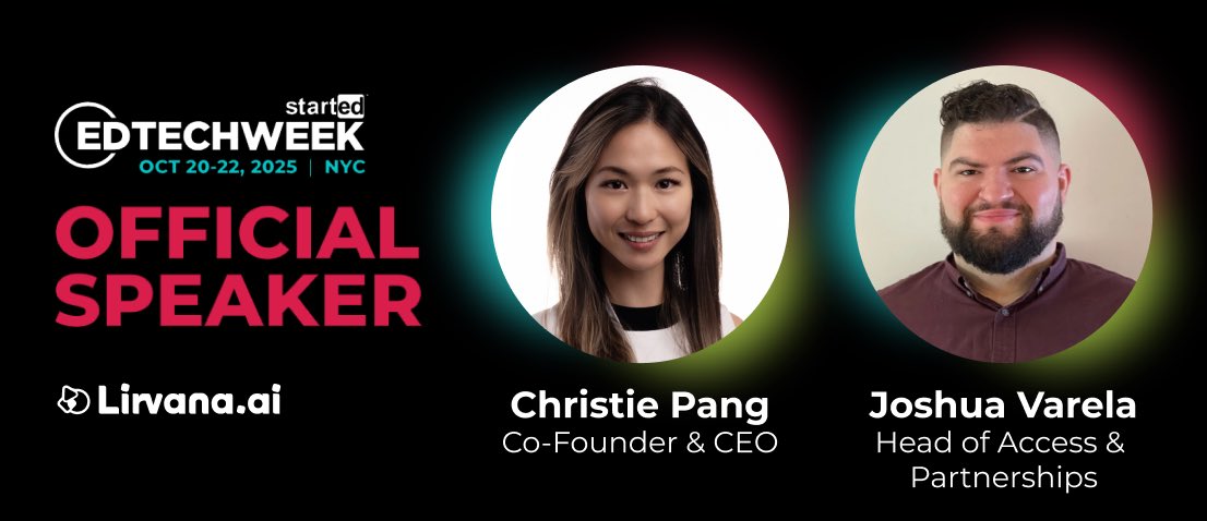 📅 Save the date!  Oct 20 → CEO Christie Pang &amp; Head of Access Joshua Varela speak at #EdTechWeek @ Teachers College, Columbia.
🔥 From Bronx breakthroughs to national impact.  👉 Learn how we're tackling early learning gaps &amp; AI for equity #aieducation #edtech
