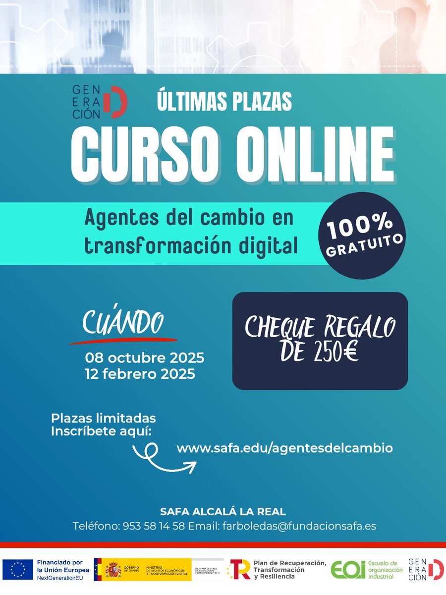 SAFAAlcala's tweet image. 🔗 Más info e inscripciones aquí 👉 safa.edu/agentesdelcamb…

#LibresParaServir ❤️ #EnTodoAmarYServir 
#formacióngratuita #YoSAFAAlcaláLaReal
@fundacionsafa @educsi 😍