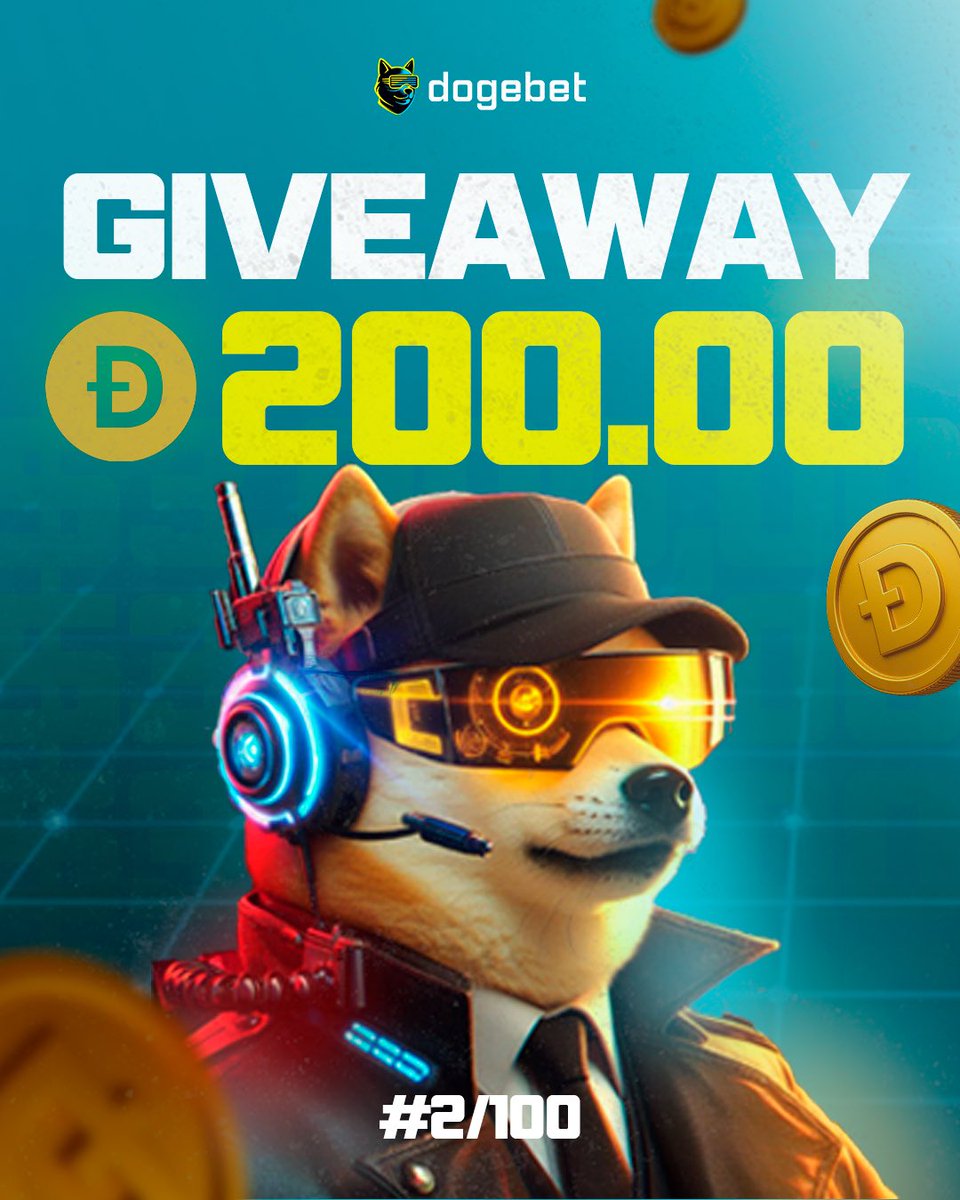 GIVEAWAY DAY #2/100
100 days, 100 giveaways! 🚀

How to enter:
1️⃣ Comment your dogebet.com username
2️⃣ Like &amp; RT this post

🎁 Prize: 2 winners, 100 DOGE each!
Each giveaway lasts 24 hours only!