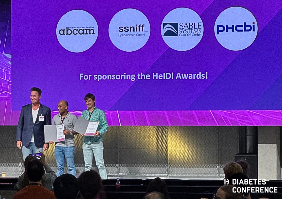 🏆 The 2025 HeIDi Award Winners aaaare:

• Marc Schneeberger Pané (<a href="/marcschp/">Marc Schneeberger Pane</a>, <a href="/Yale/">Yale University</a>)
• Atul Shahaji Deshmukh (<a href="/atul_deshmukh1/">atul deshmukh</a>, <a href="/UCPH_Research/">University of Copenhagen Research</a>)

Recognizing the next generation of #diabetes researchers!

#HelmholtzDiabetes2025