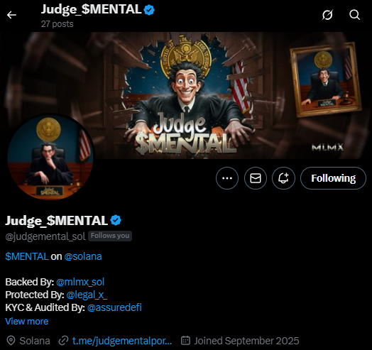 GemMinerXBT's tweet photo. Looking forward to the $MENTAL launch today. It's a stealth launch but it will go live somewhere in the next couple of hours! This is incubated by @mlmx_sol & is the first meme on its platform 💎

Gem, why bullish?

We shared $MLMX at 30k and it went to 3m+, more than a 100x in just a couple of days. Hence I am excited for this 1 because I know this will get pushed by good guys & a capable/doxxed team. Will try to get the CA early again and share it first in my TG: https://t.co/dIIXkAkQMK

Also, not many memecoins can say the following 3 things in terms of being legit:

💎Backed By: @mlmx_sol
💎Protected By: @legal_x_
💎KYC & Audited By: @AssureDefi 

If you don't get the CA through me, definitely follow their socials as the next best thing:

⛏️X: @judgemental_sol 
⛏️TG: https://t.co/hKTCAgR4X1