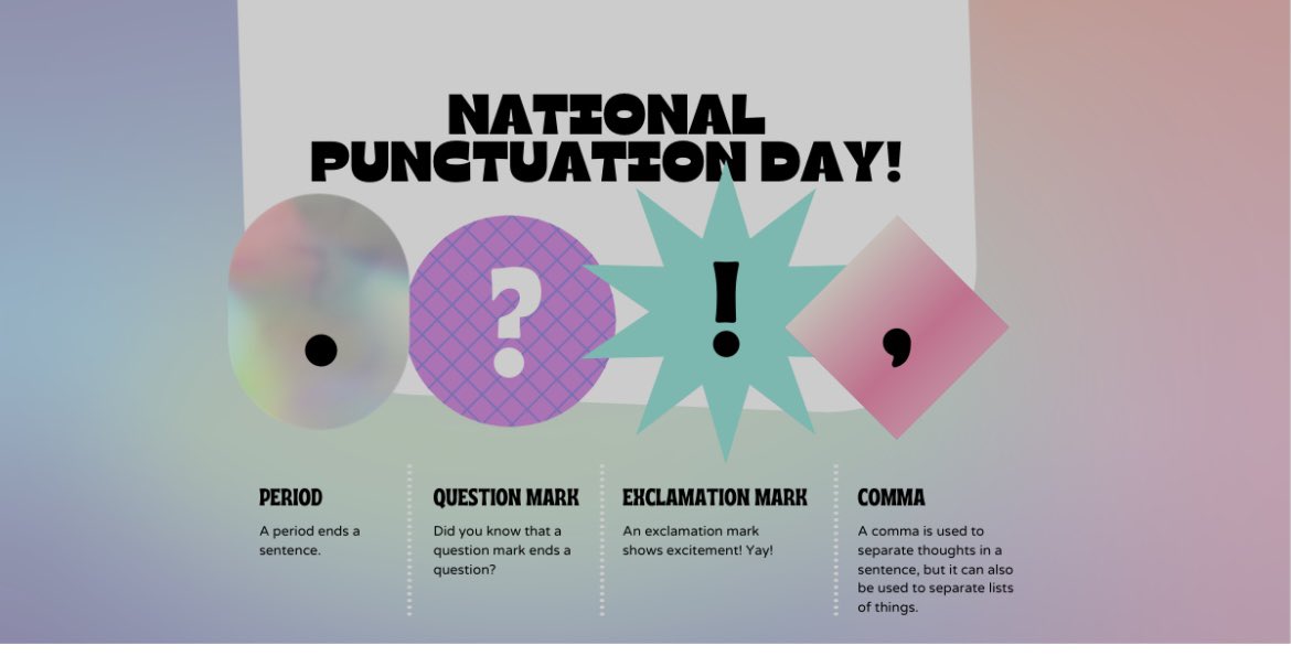 tippih833's tweet image. 🎉 Happy #NationalPunctuationDay!
Let’s take a moment to appreciate the tiny marks that make a BIG difference.
Because &quot;Let&apos;s eat, Grandma&quot; is NOT the same as &quot;Let&apos;s eat Grandma.&quot; 😅
#GrammarMatters #StudentLife #PunctuationPower ✍️📚