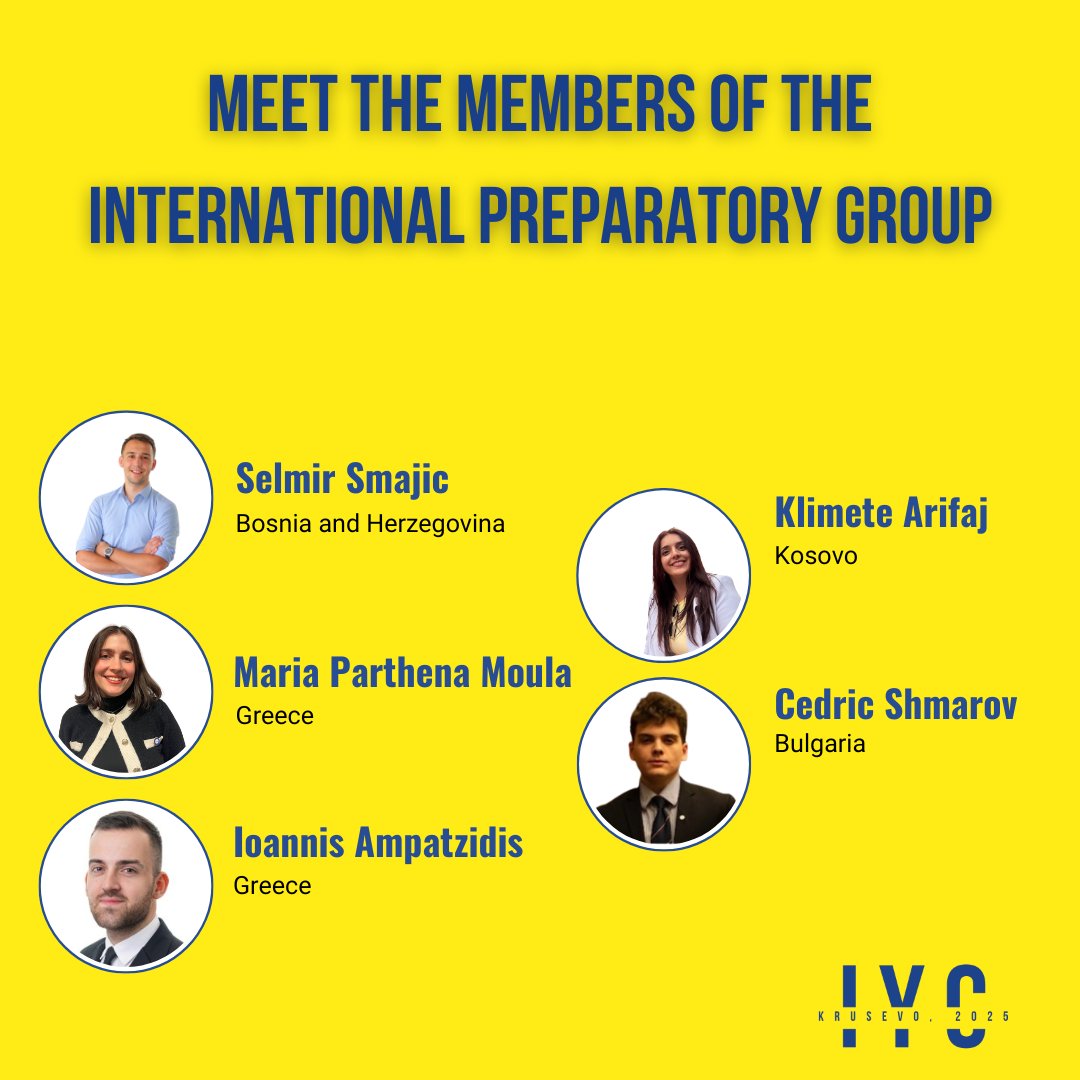 Meet the International Preparatory Group shaping the journey to #IYC2025!
Our International Preparatory Group is here, bringing together brilliant young leaders from across the region. 
#IYC2025 #krusevoconference #YouthVoices #bethechange