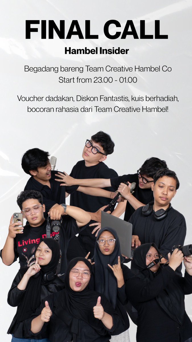 HambelCo's tweet photo. Live Special Payday Sale! Join yuk!

Tim Hambel Co. ngajakin kamu begadang bareng di Live Payday 
Sale! Ada rahasia promo, kuis berhadiah, dan kejutan spesial cuma buat yang standby dari jam 23.00 - 01.00 WIB. Awas kehabisan, ini beneran terbatas! 🤫 https://t.co/PdiirFkMCm
