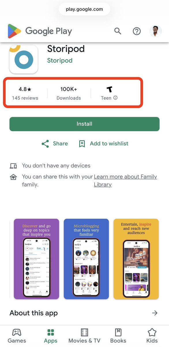 🚀 𝗦𝘁𝗼𝗿𝗶𝗽𝗼𝗱 𝗷𝘂𝘀𝘁 𝗰𝗿𝗼𝘀𝘀𝗲𝗱 𝟭𝟬𝟬𝗞+ 𝘂𝘀𝗲𝗿𝘀 𝗮𝗻𝗱 𝟭𝟬𝟬𝗞+ 𝗱𝗼𝘄𝗻𝗹𝗼𝗮𝗱𝘀 𝗼𝗻 𝗚𝗼𝗼𝗴𝗹𝗲 𝗣𝗹𝗮𝘆!
With over 50% of that traction mirrored on the Apple App Store,
we’re humbled by how far this community has come in such a short time.

Since launching