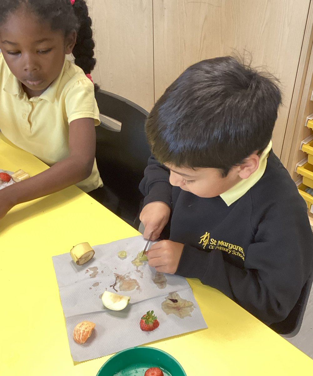 This week in Year 1, students enjoyed creating fruit salads in design and technology.