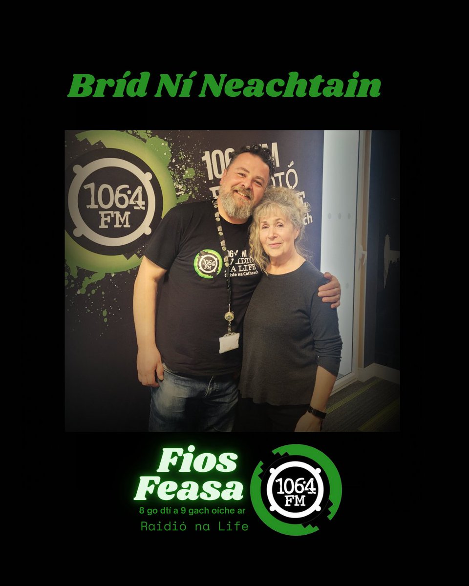 Anocht ar #FiosFeasa !! Cómhrá álainn leis an laoch chultúrtha, Bríd Ní Neachtain! Réamh-éisteacht le togra do-chreidthe do chuid Lorcán Mac Mathúna agus ceol den scoth! <a href="/AbbeyTheatre/">Abbey Theatre</a>  <a href="/RustyDonn/">Rossa O Sioradain</a>