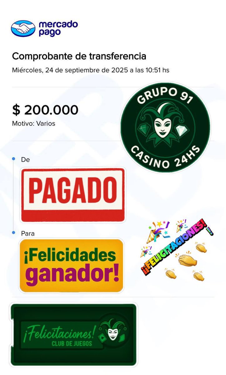 Octta_'s tweet image. 💥 De la pantalla a tu bolsillo 💥
🎰 Ganás, cobramos y en minutos tenés tu premio 💸
Sin promesas, sin vueltas: premios pagados de verdad ✅

El próximo festejo puede ser el tuyo 🚀

📲 Escribinos y jugá ya.
👉🏻 wa.link/hhznkr