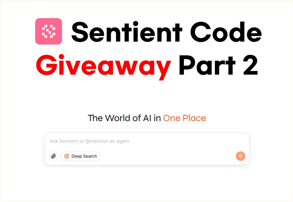 [ Sentient Chat 코드 Giveaway 2 ]

야핑 열리고 가장 빠르게 Sentient 코드를 가져왔던 김분유가 두 번째 이벤트로 돌아왔습니다! 지금 공교롭게 비슷한 시기에 KOL 분들이 코드를 좀 뿌리시는 듯한데.. 많이 뿌린다고 착각하시면 안됩니다!

이번 이벤트에 꼭 참여 해야하는 이유 :

1⃣ Sentient