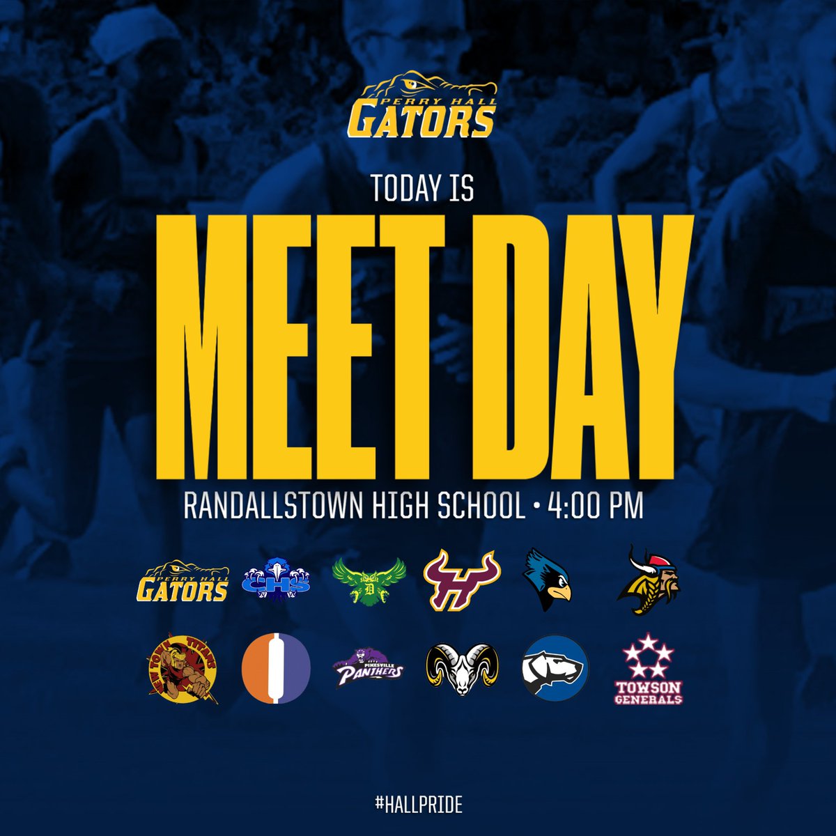 Follow our Gator cross country athletes as they compete at Randallstown today!  Race start will be at 4:00 PM!  #hallpride