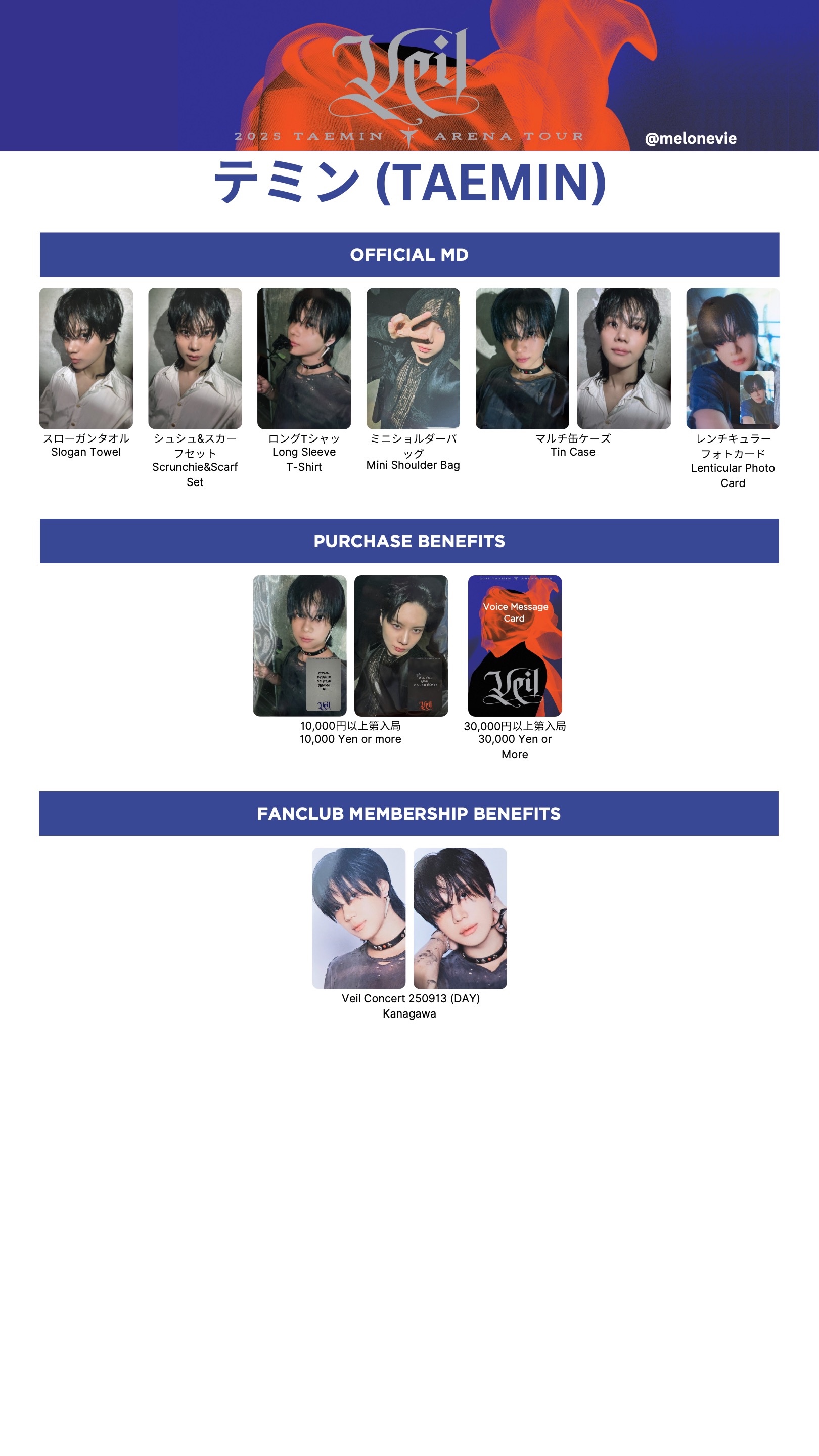 テミン トレカ カード ファンミーティング チケット ペンミ TAEMIN 2024-25 TAEMIN WORLD TOUR Ephemeral Gaze Finale Official MD