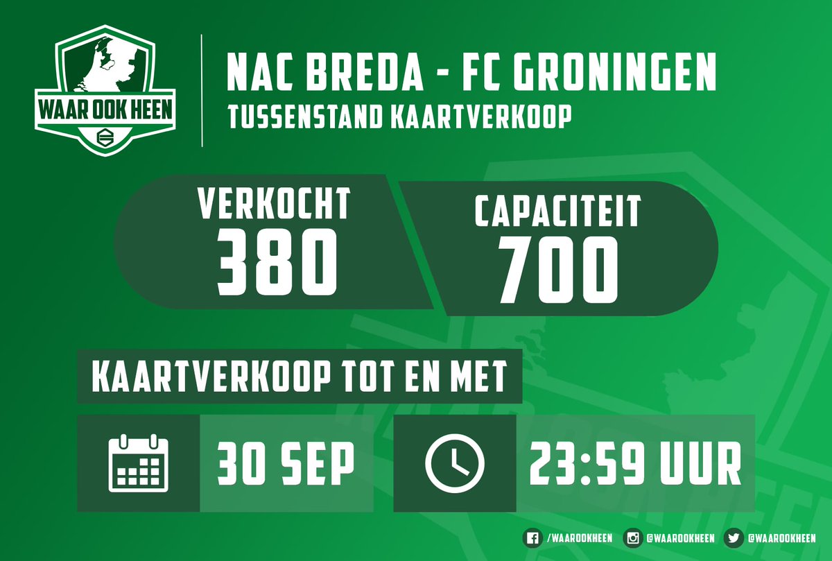 Er zijn nog kaarten voor de bus en pendelbus beschikbaar. Allemaal naar Breda! 

#waarookheen #fcgroningen