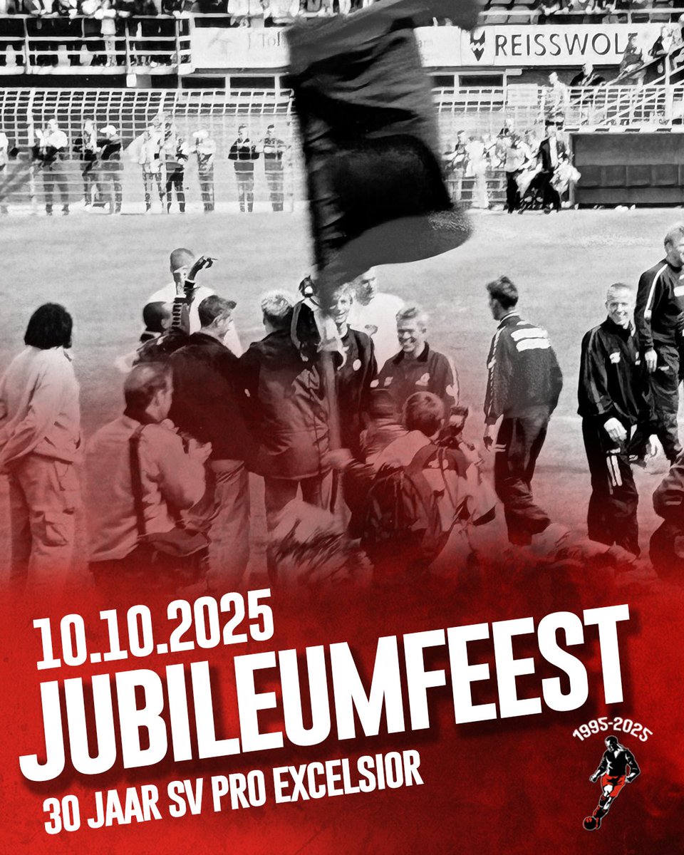 Ook oud-spelers vieren ons 30-jarig bestaan mee! 🎉

Ontmoet op 10 oktober op ons jubileumfeest jouw helden zoals Steve Olfers, Daniël Rijaard, René van Dieren, Jordy Deckers, Nigel Hasselbaink en Ton Pattinama.

🔗 Claim je gratis toegang via svproexcelsior.nl/2025/09/ontmoe…