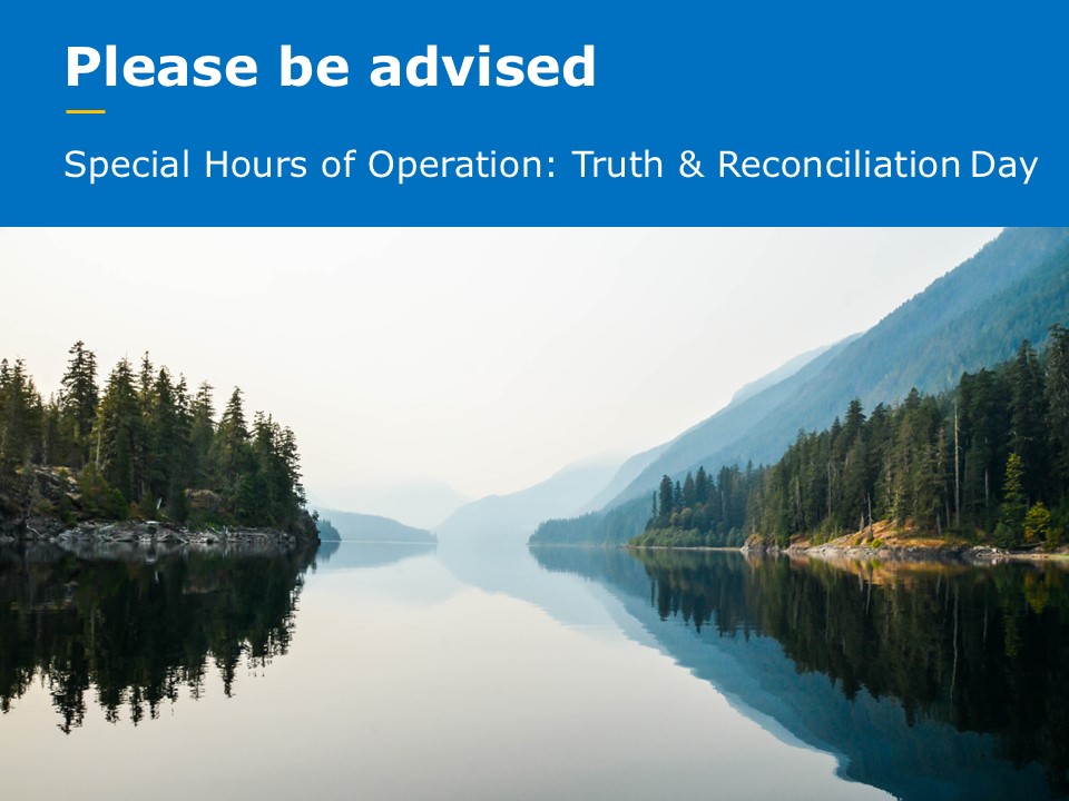 CCCU's tweet image. Please be advised that all Coastal Community locations will be closed on Tuesday, September 30th in observance of National Day for Truth and Reconciliation. Regular hours will resume on Wednesday, October 1st.