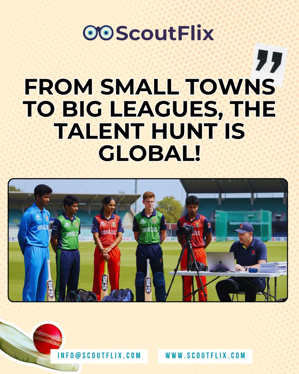 scoutflix_inc's tweet photo. As leagues and franchises expand, discover how technology is revolutionizing talent discovery and making scouting smarter than ever.

#ScoutFlix #AthletePerformance #Cricket #SkillTracking https://t.co/SLn1S095Zg