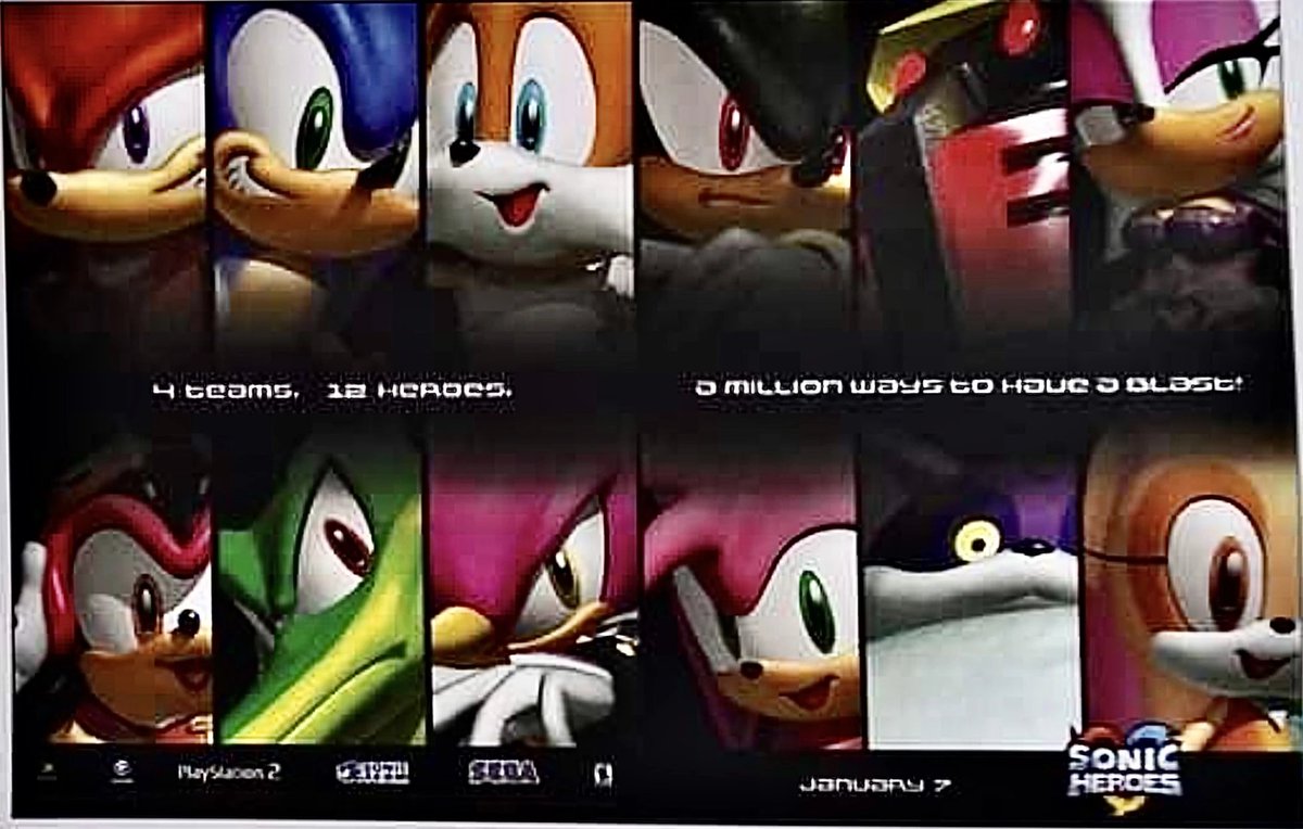 Sonic Heroes rare official promotional art. #SonicTheHedgehog