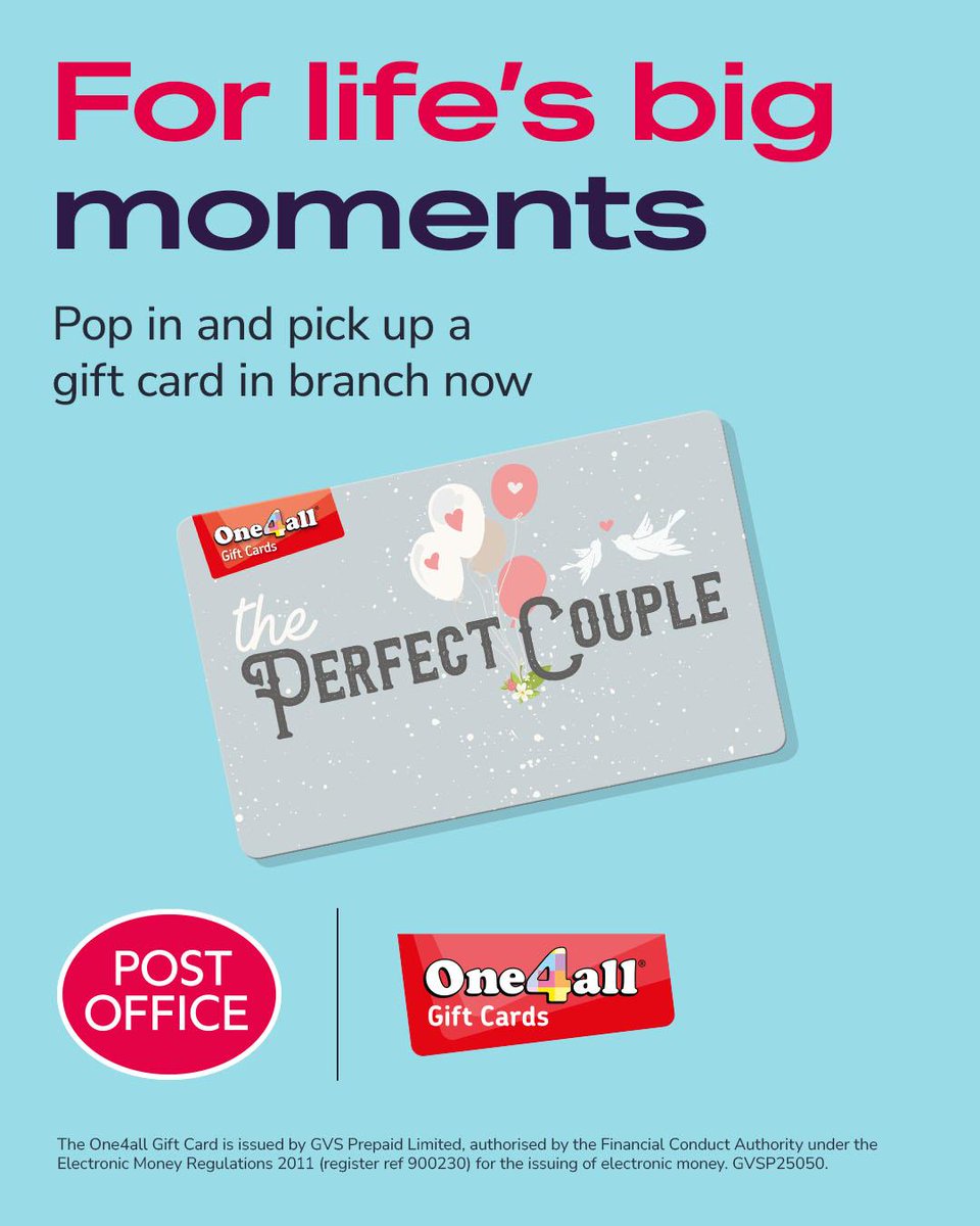 Pick up a One4all Gift Card for whatever the occasion. It can be spent directly in-store or online with 100s of retailers on 1000s of brands, there’s something to suit everyone’s taste with a One4all Gift Card.