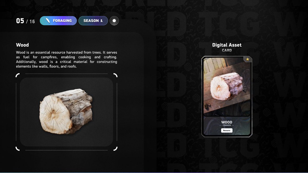PlayTCGWorld's tweet photo. In TCG World resources are at the core of gameplay. 🌍✨

Gathering, hunting, fishing, and farming all connect back to the marketplace. ⚒️🎣🌾

Trade what you have for what you need, and progress your journey while connecting with other players. 🚀

#TCGWorld #Web3Gaming https://t.co/lpEiYSFMWe