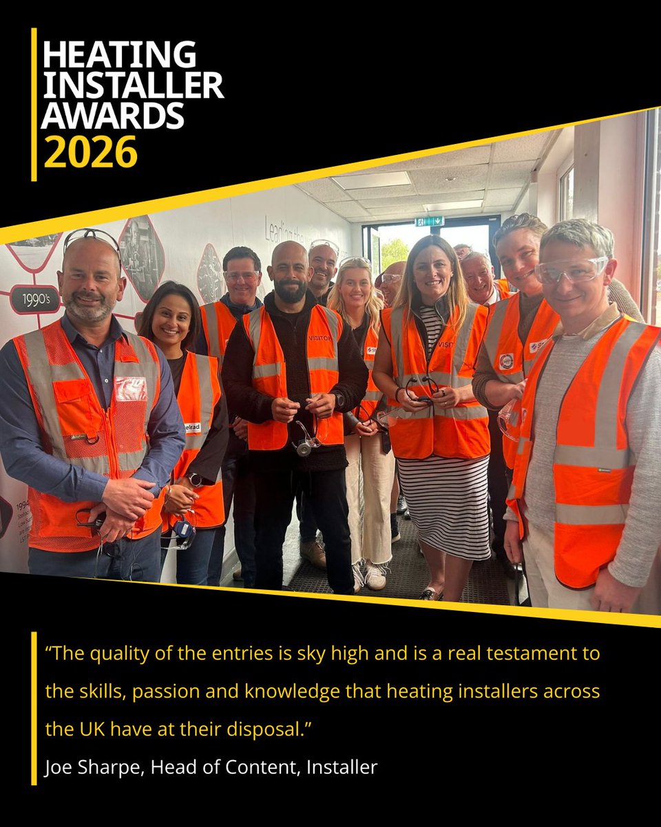 It’s official 👊 #HIA2026 winners will be crowned live at InstallerSHOW 2026 on the InstallerPLAZA stage, NEC Birmingham.

📅 Entries open 6th October — sign up: mailchi.mp/ca02a27e7a81/j…

#HeatingInstallerAwards #InstallerCommunity